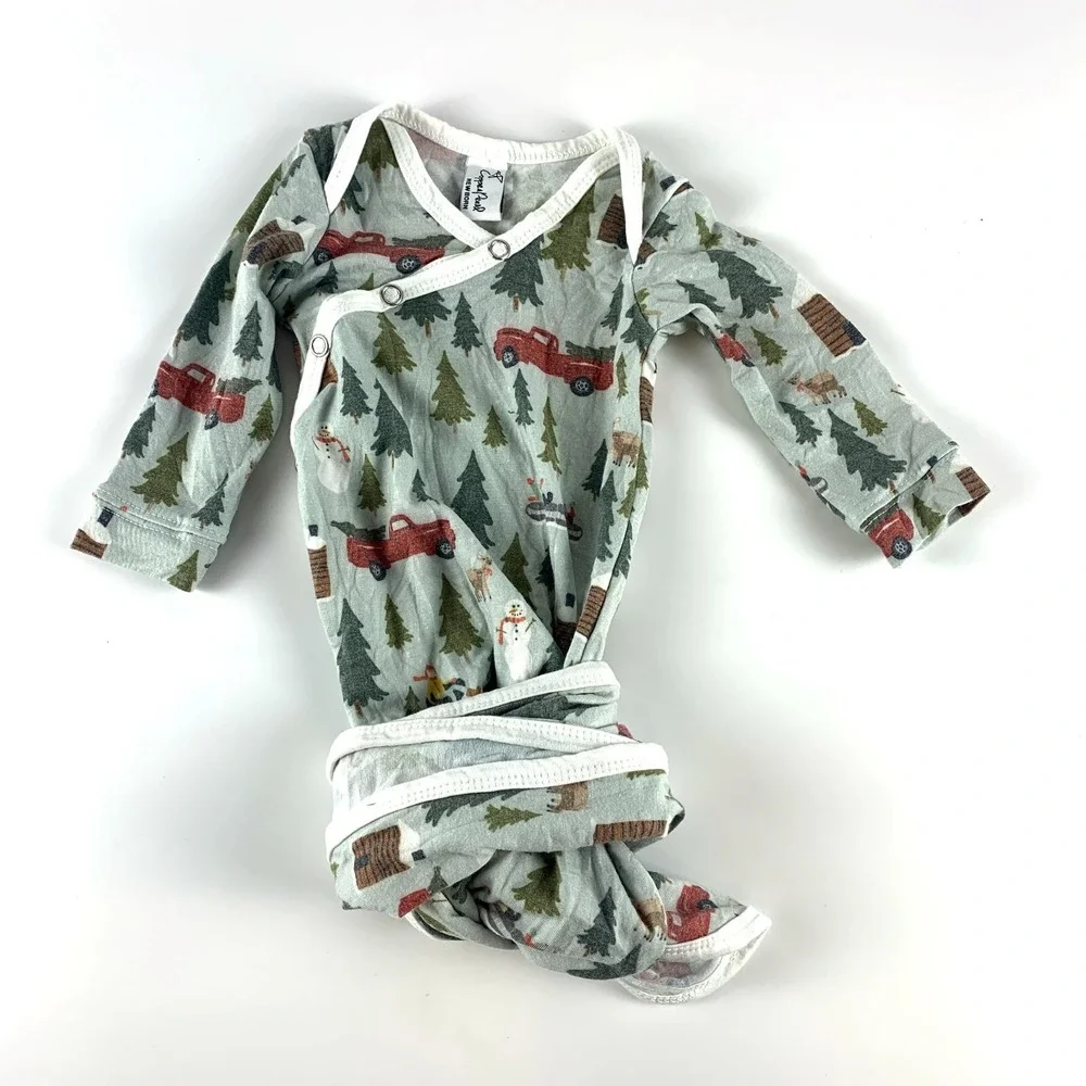 Copper Pearl Knotted‎ Sleep Gown Newborn 0-4 mo. Winter Holiday Christmas